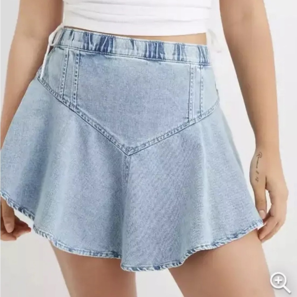 Aerie denim circle mini skirt Medium Y2K inspired Bloquette